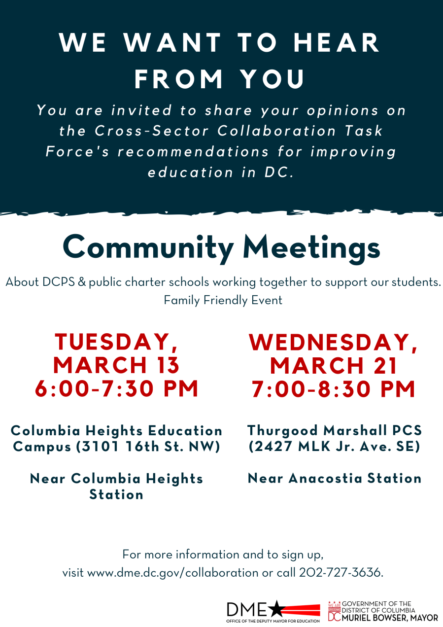 Cross Sector Community Meeting Flyer