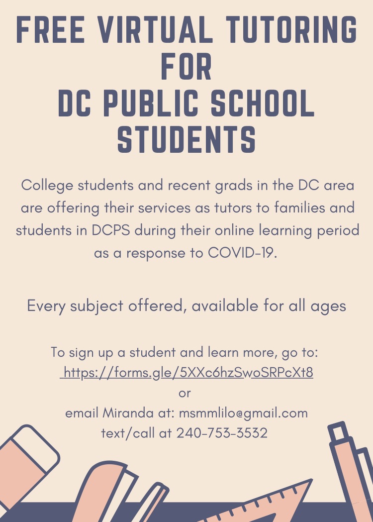 DCPS Tutoring- Parent+Guardian Sign up Form
